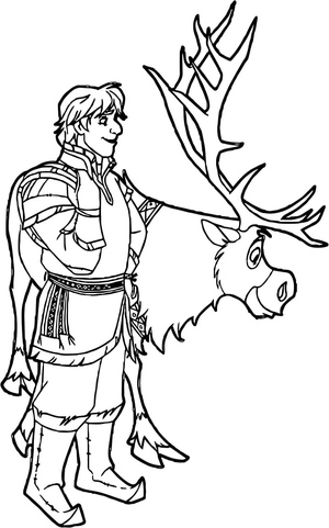 Kristoff and his loyal reindeer companion, Sven, from the movie Frozen.