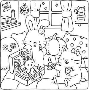 Printable Cozy Fluff Coloring Page