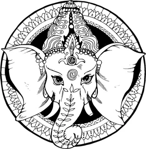 Print Ganesha coloring page. Coloring Page