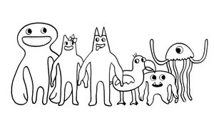 Banban Garden Characters Coloring Page