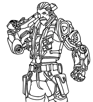 Breach from Valorant Coloring Page