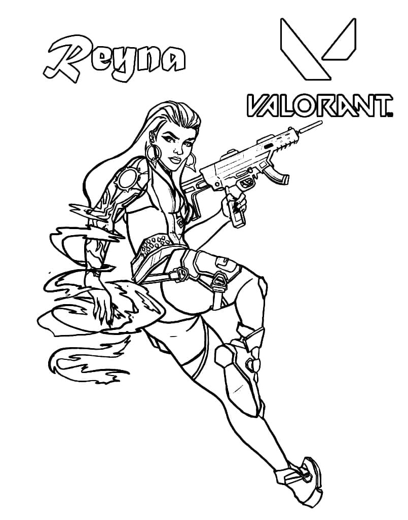 Reyna from Valorant Coloring Page
