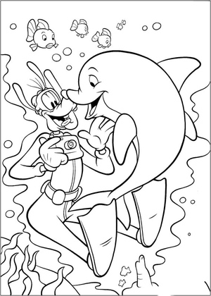 Goofy Holding a Camera with a Dolphin