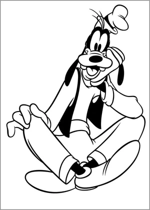 Sitting Goofy Coloring Page