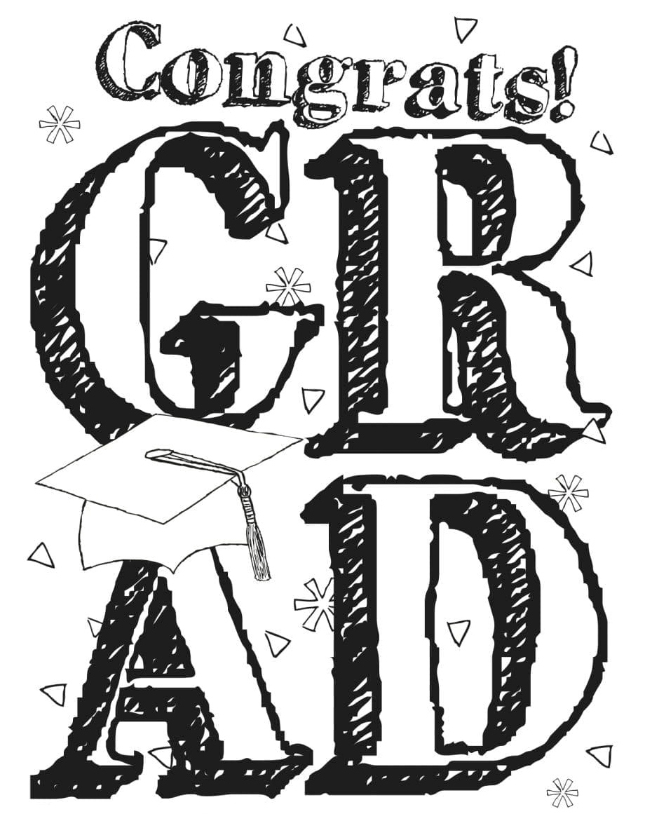 Congratulations, Graduate! Coloring Page