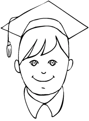 Graduating Little Boy Coloring Page
