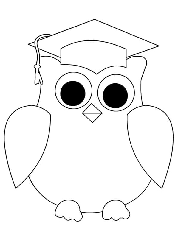 Graduation Owl Coloring Page