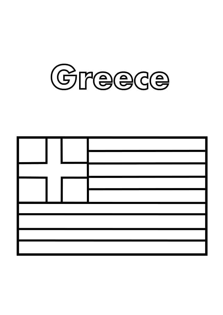 Coloring page featuring the flag of Greece Coloring Page