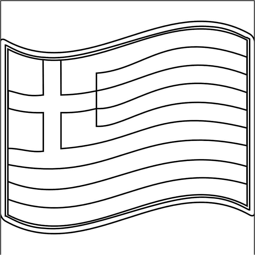 Coloring Page of the Flag of Greece Coloring Page