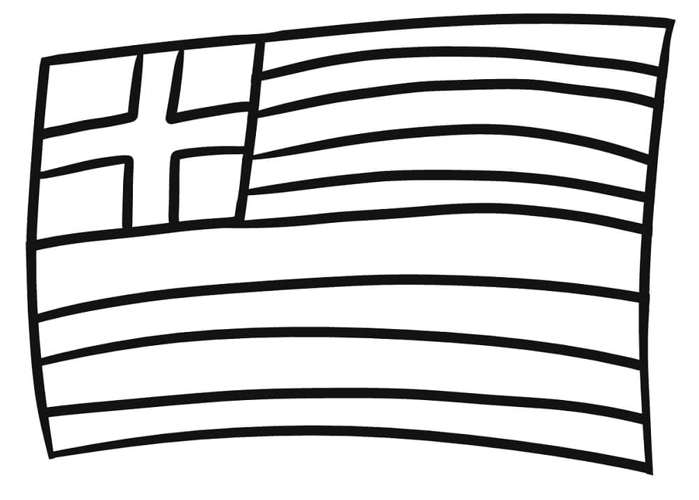 Flag of Greece Coloring Page