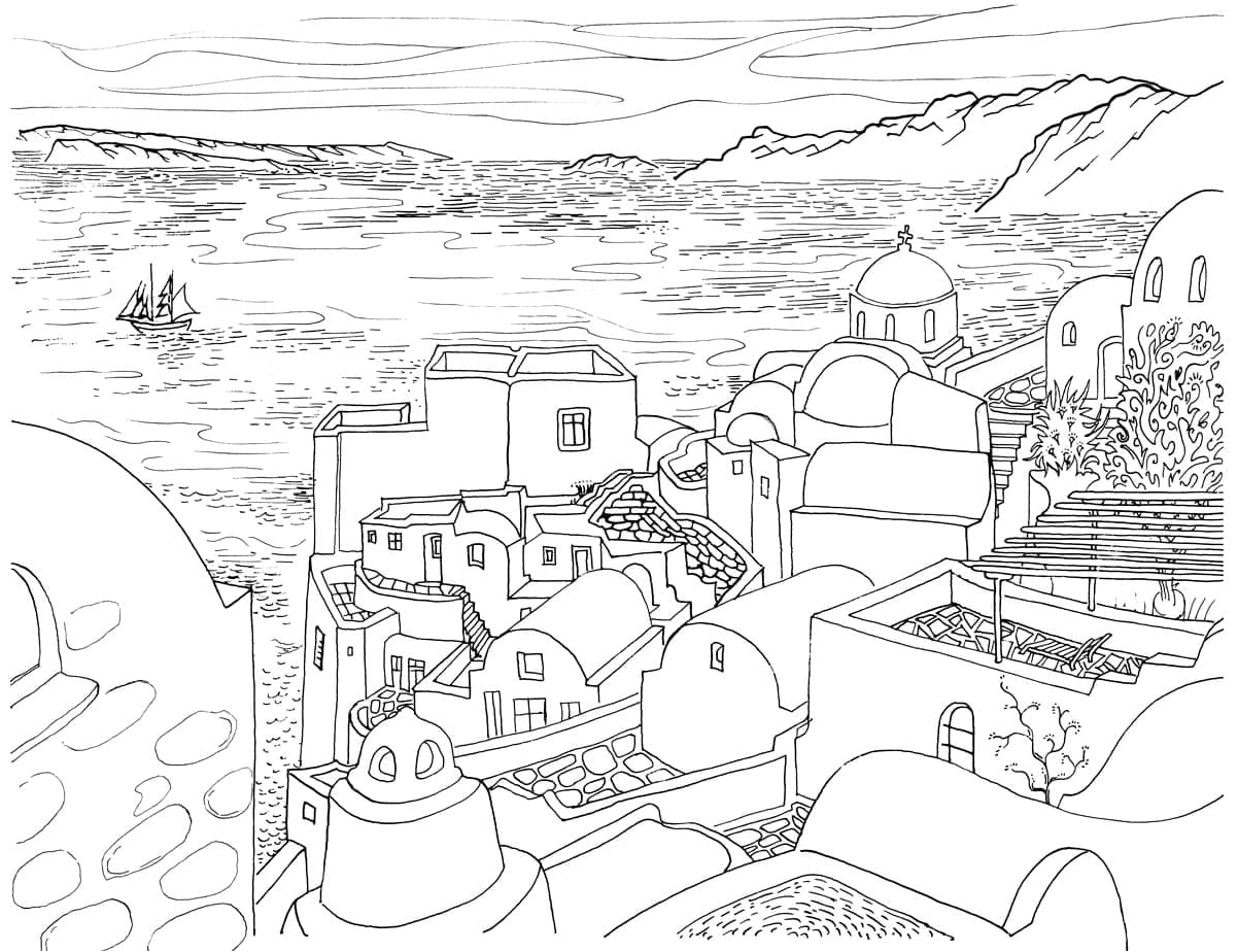 Free Printable Greece Coloring Page Coloring Page