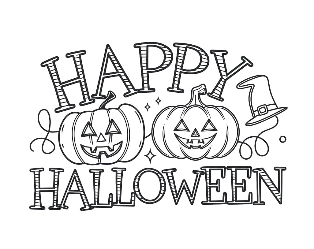 Happy Halloween Fun Coloring Page