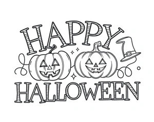 Happy Halloween Fun Coloring Page