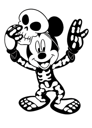 Mickey in a Skeleton Costume
