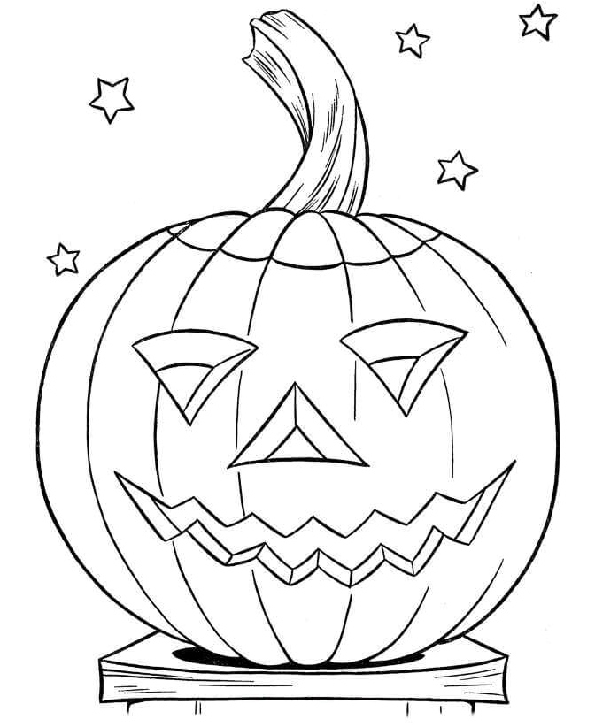 Starry Pumpkin Coloring Page