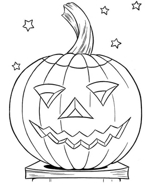 Starry Pumpkin Coloring Page