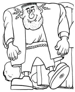 Walking Big Fat Frankenstein Coloring Page