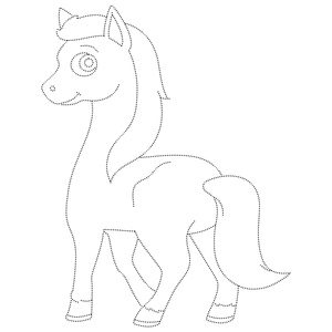 Printable Adorable Horse Tracing 