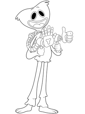 Huggy Wuggy 2 Coloring Page