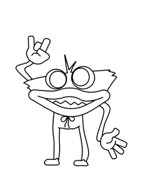Printable "Funny Huggy Wuggy" Coloring Page