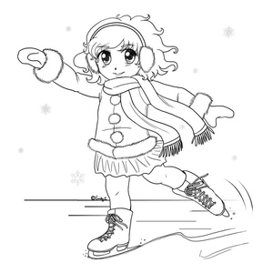 Ice Skating Anime Girl