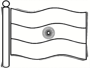 Printable India Flag Coloring Page