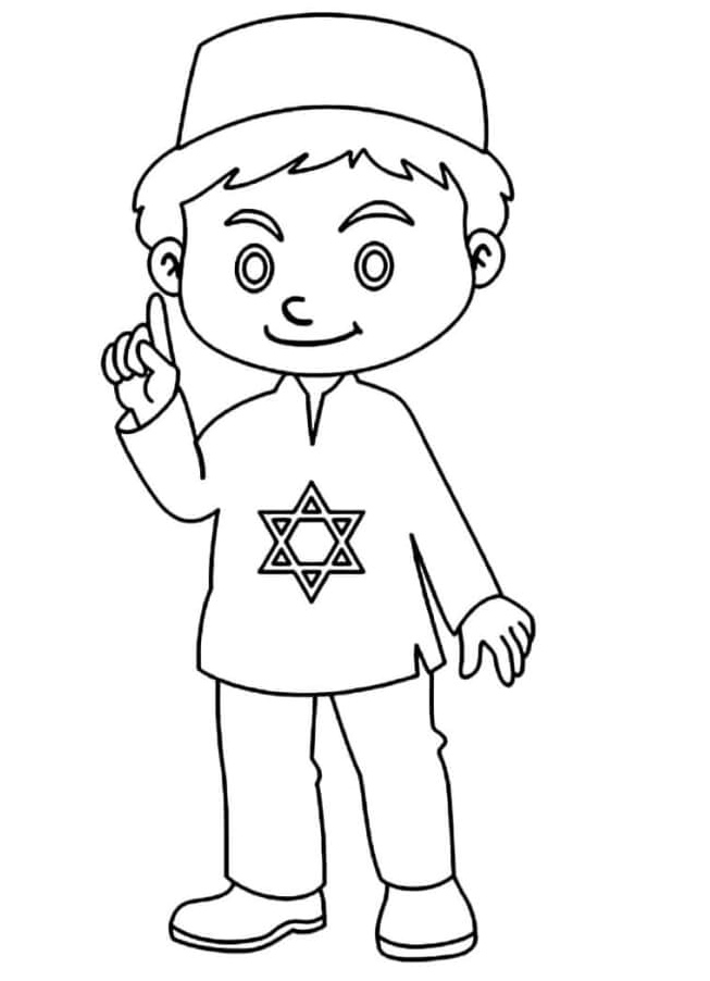 Boy from Israel Coloring Page