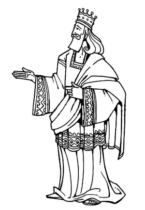 Simple King of Israel Coloring Page