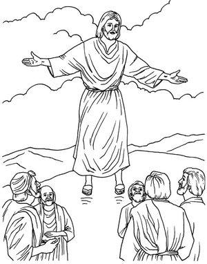 Ascension of Jesus Coloring Page