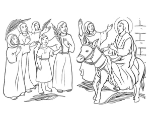 Jesus Enters Jerusalem Bible Coloring Page