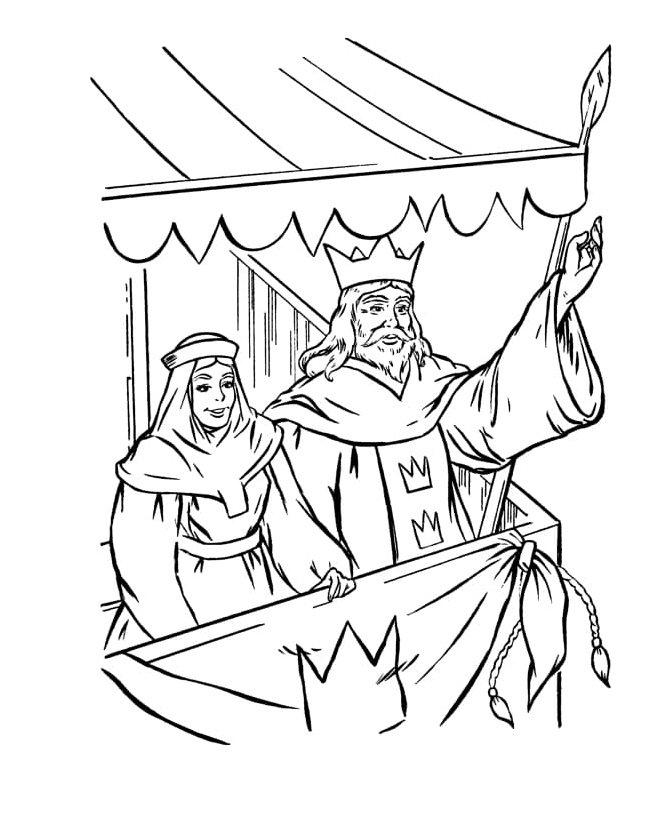 Artwork featuring a King and Queen Coloring Page