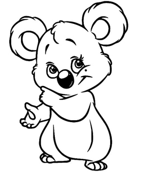 Printable Adorable Koala Coloring Page