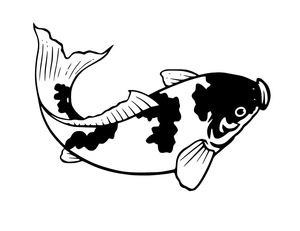 A Lovely Koi Fish Coloring Page