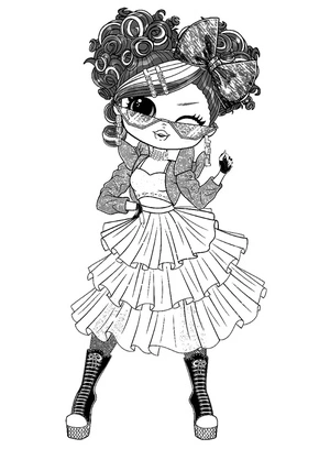 Glamorous Miss LOL Surprise OMG Coloring Page