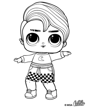 Surfer Boy LOL Surprise Doll Coloring Page