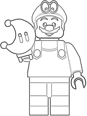 Lego Mario Free Coloring Page