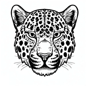Face of a Leopard Coloring Page