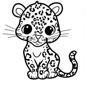 Leopard Cub Coloring Page