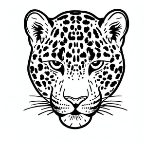 Leopard Face Coloring Page