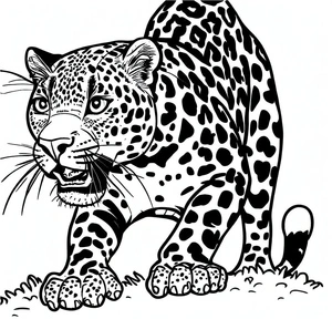 Wild Leopard Coloring Page