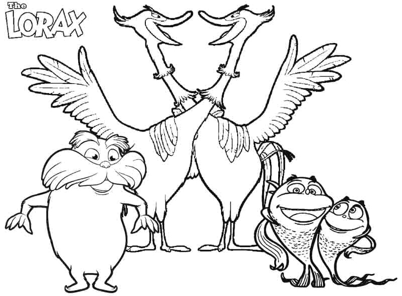 Characters in The Lorax Coloring Page
