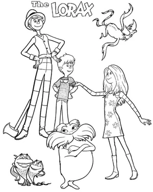 Lorax Characters Coloring Page