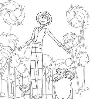 Printable coloring page of the Lorax for free Coloring Page