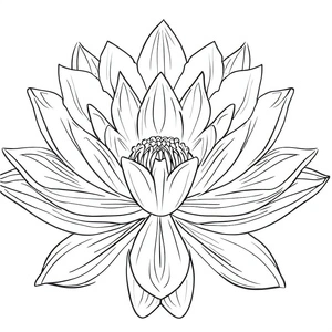 Beautiful Lotus Bloom Coloring Page
