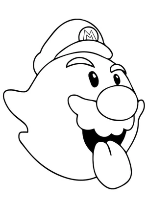 Mario in Ghost Costume Coloring Page