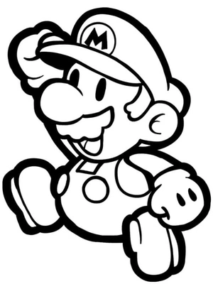 Mario on Paper Coloring Page