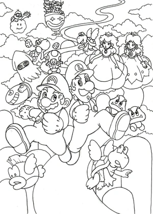 Super Mario Game → Super Mario Coloring Page Coloring Page