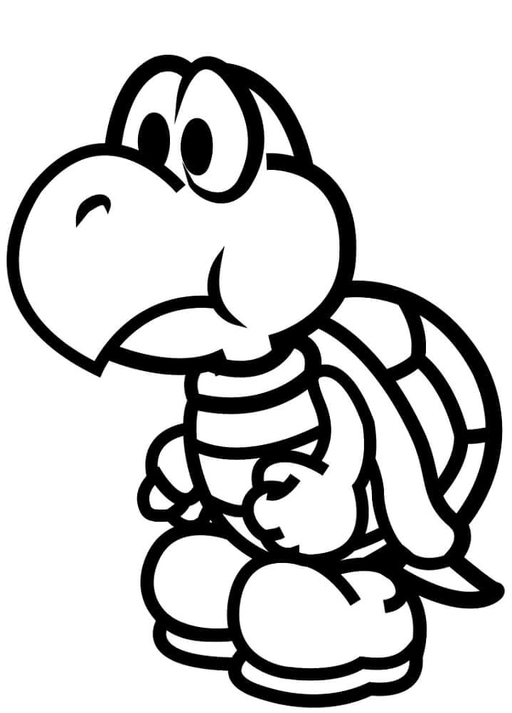 Unhappy Koopa Troopa Coloring Page