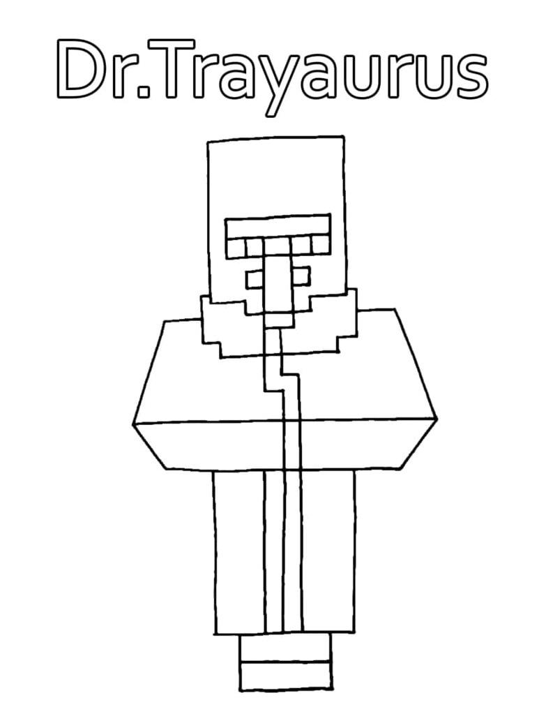 Dr. Trayaurus from Minecraft Coloring Page