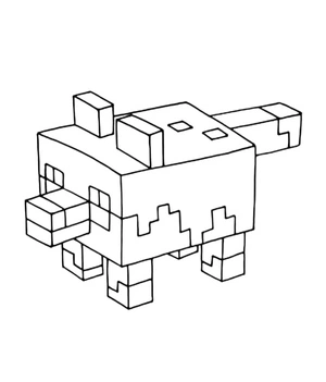 Fox from Minecraft Coloring Page